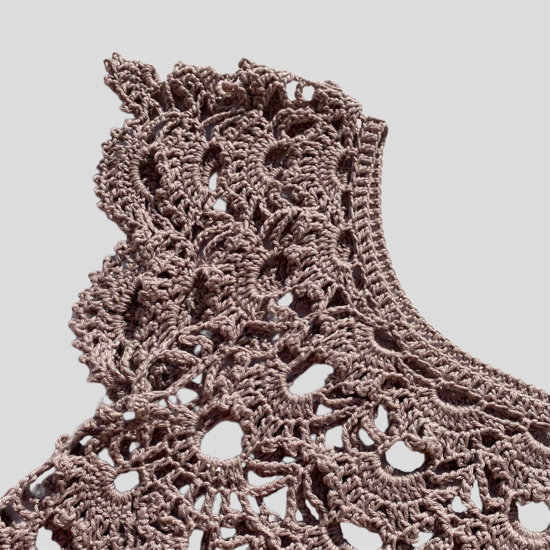 Crochet Crop Top Beige - FRAQAIR