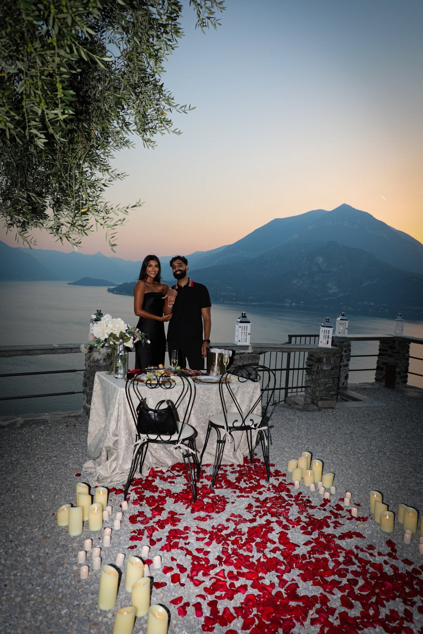 Proposal Photo Shoot at Castello di Vezio with Flowers, Food and Music