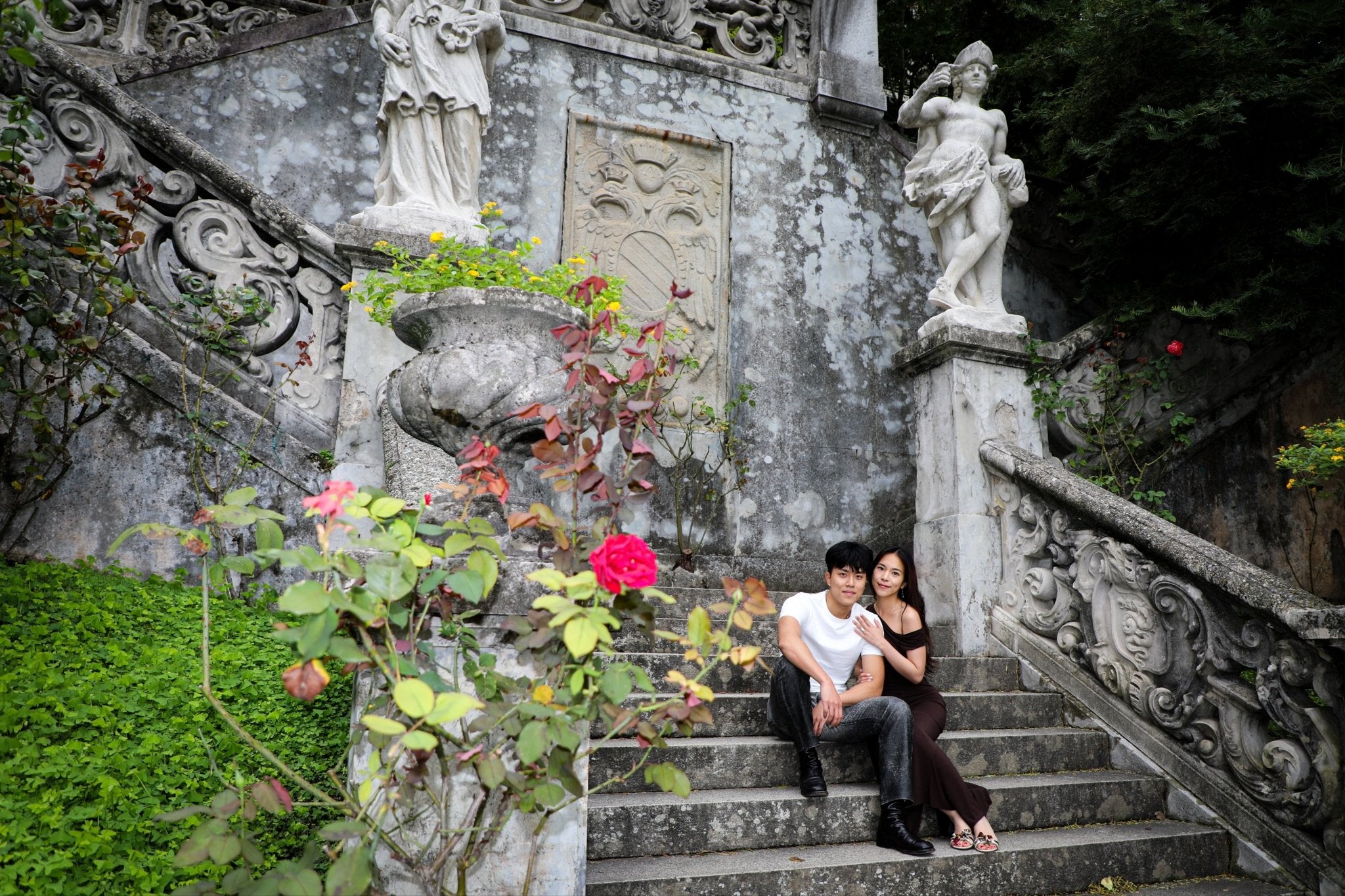 Proposal Photo Shoot at Villa Monastero in Varenna - Lake Como Photographer - FRAQAIR