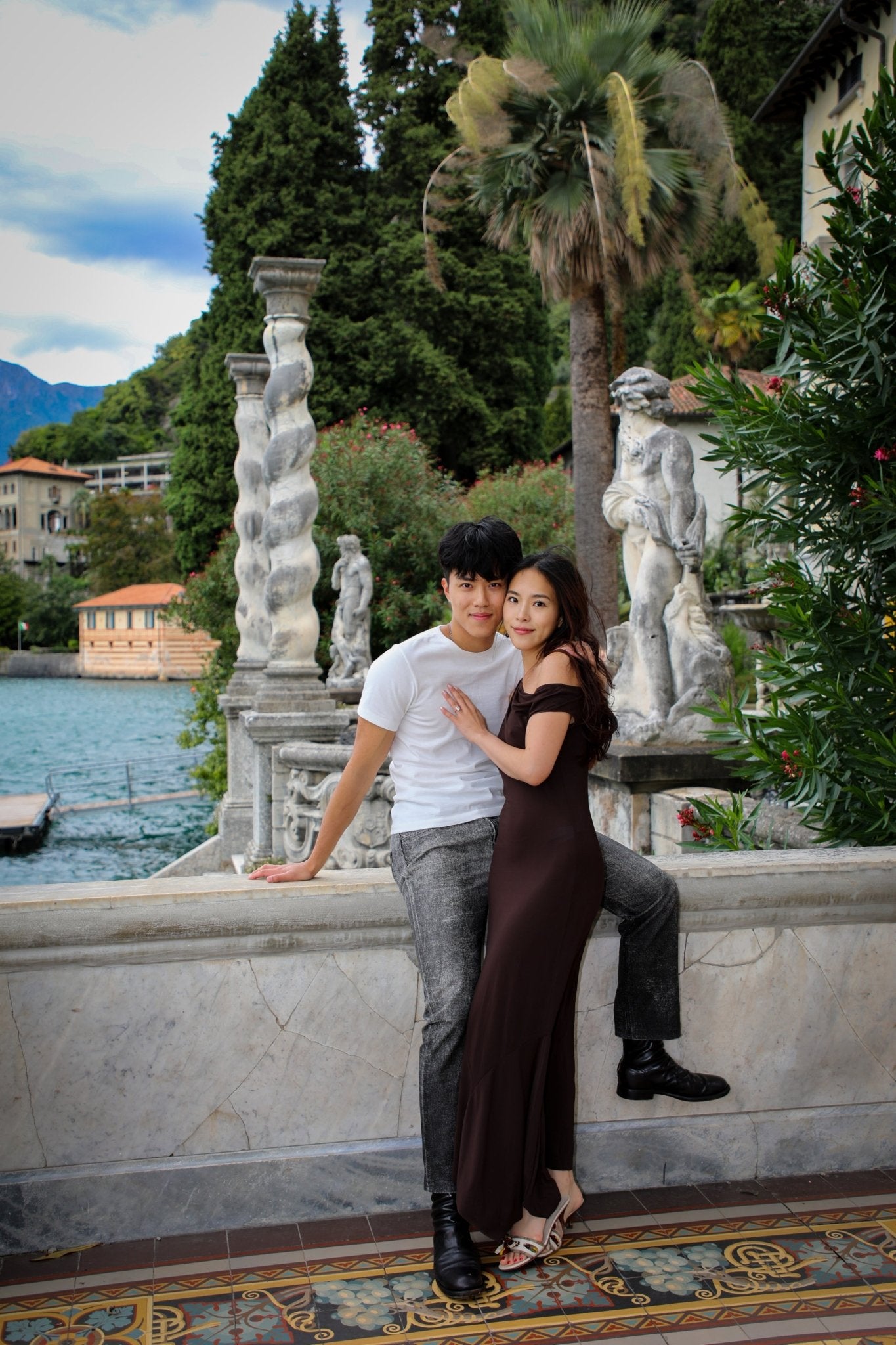 Proposal Photo Shoot at Villa Monastero in Varenna - Lake Como Photographer - FRAQAIR