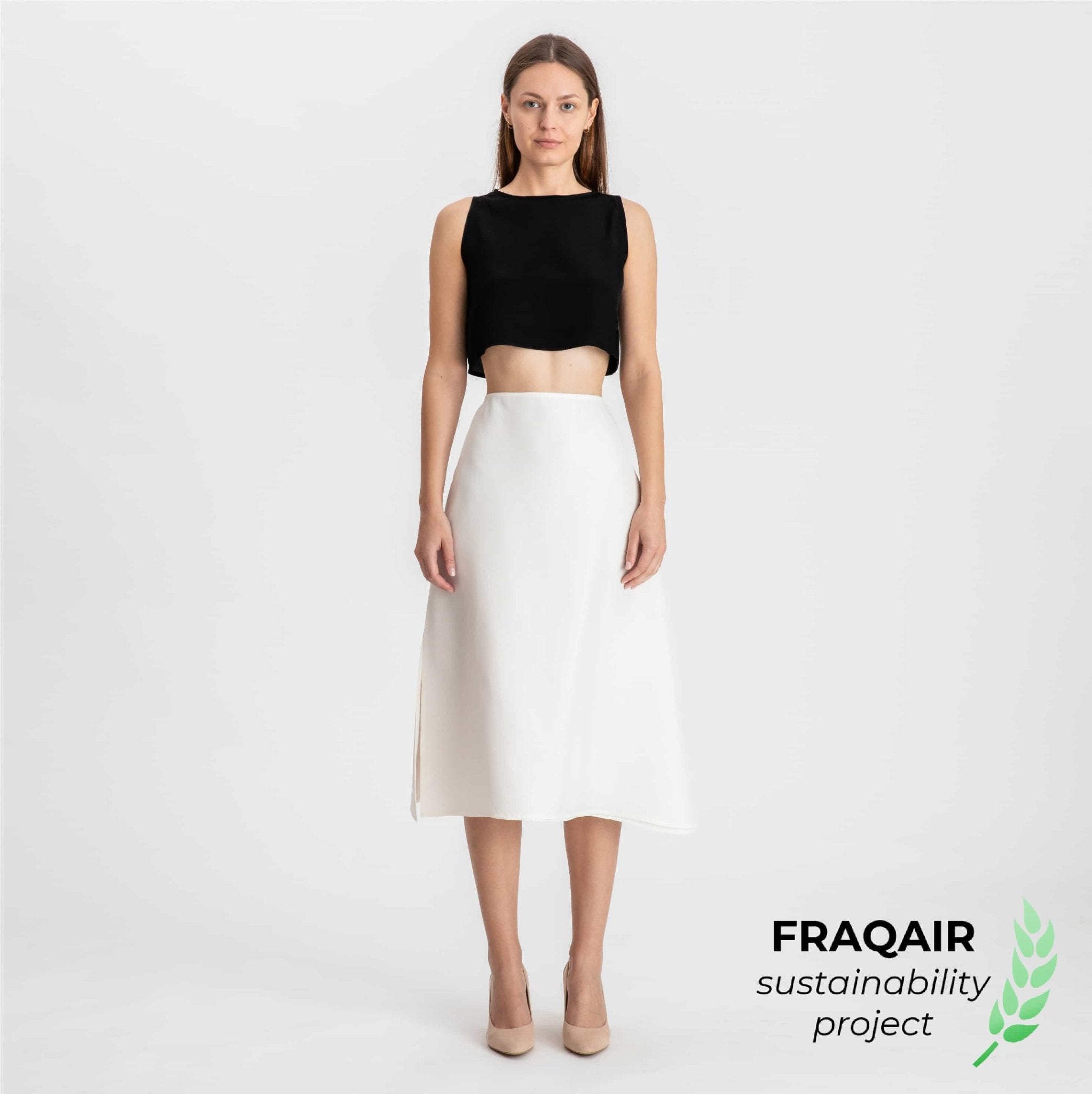 White Silk Skirt - FRAQAIR