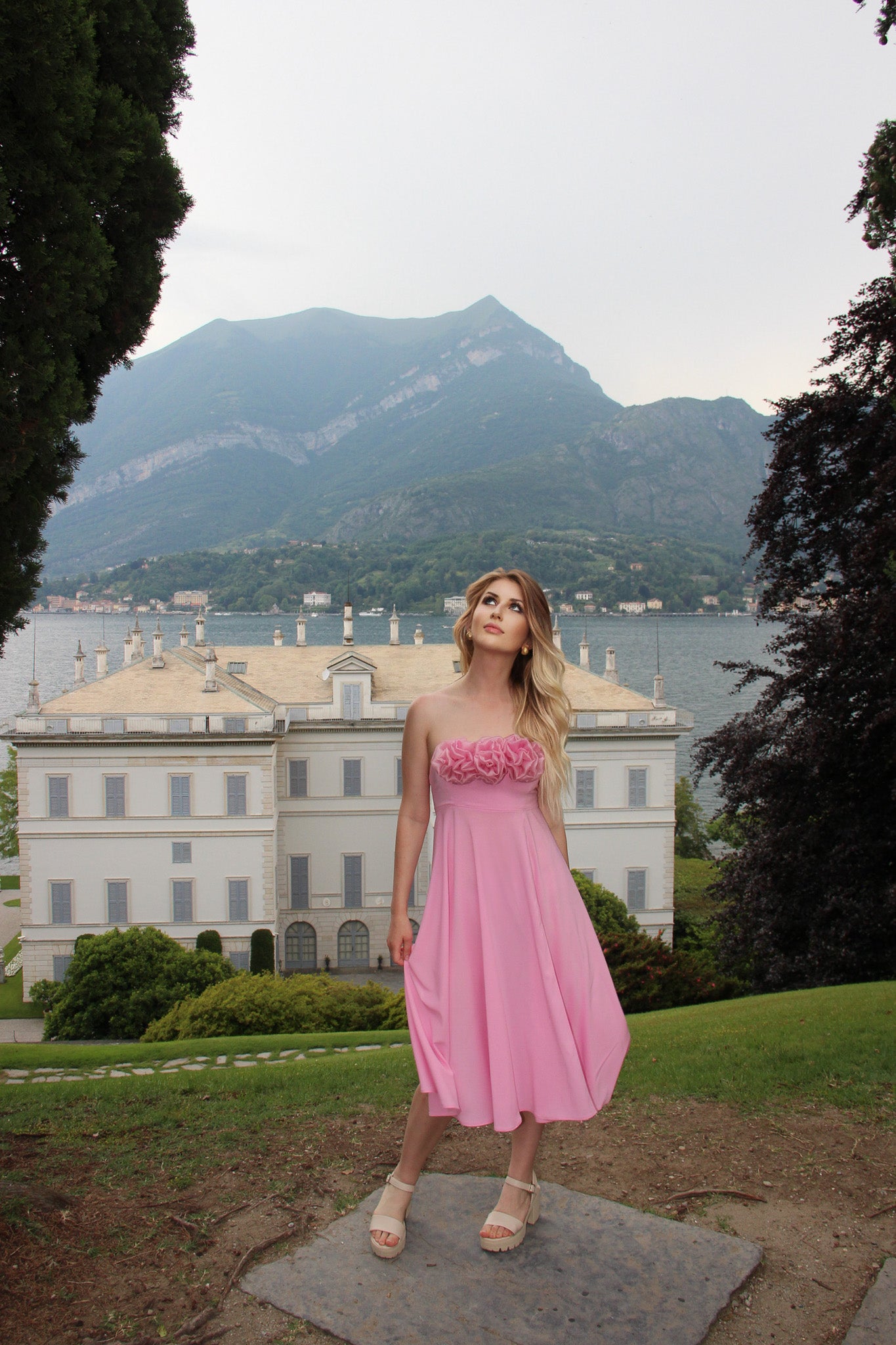 Pink Dress with Roses