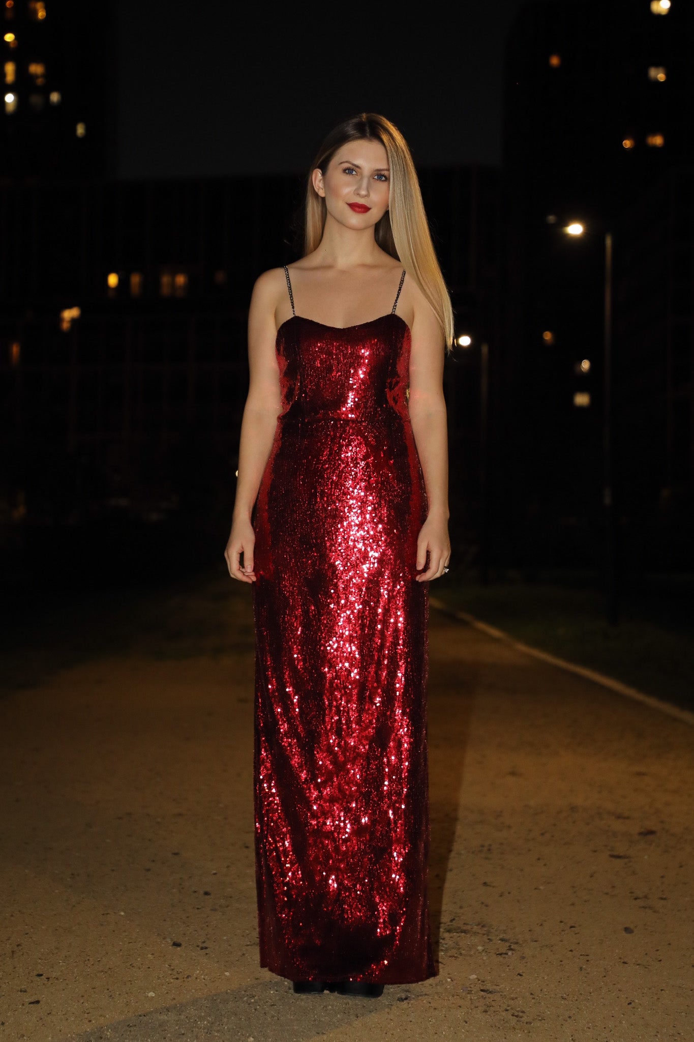 Red Sequin Dress