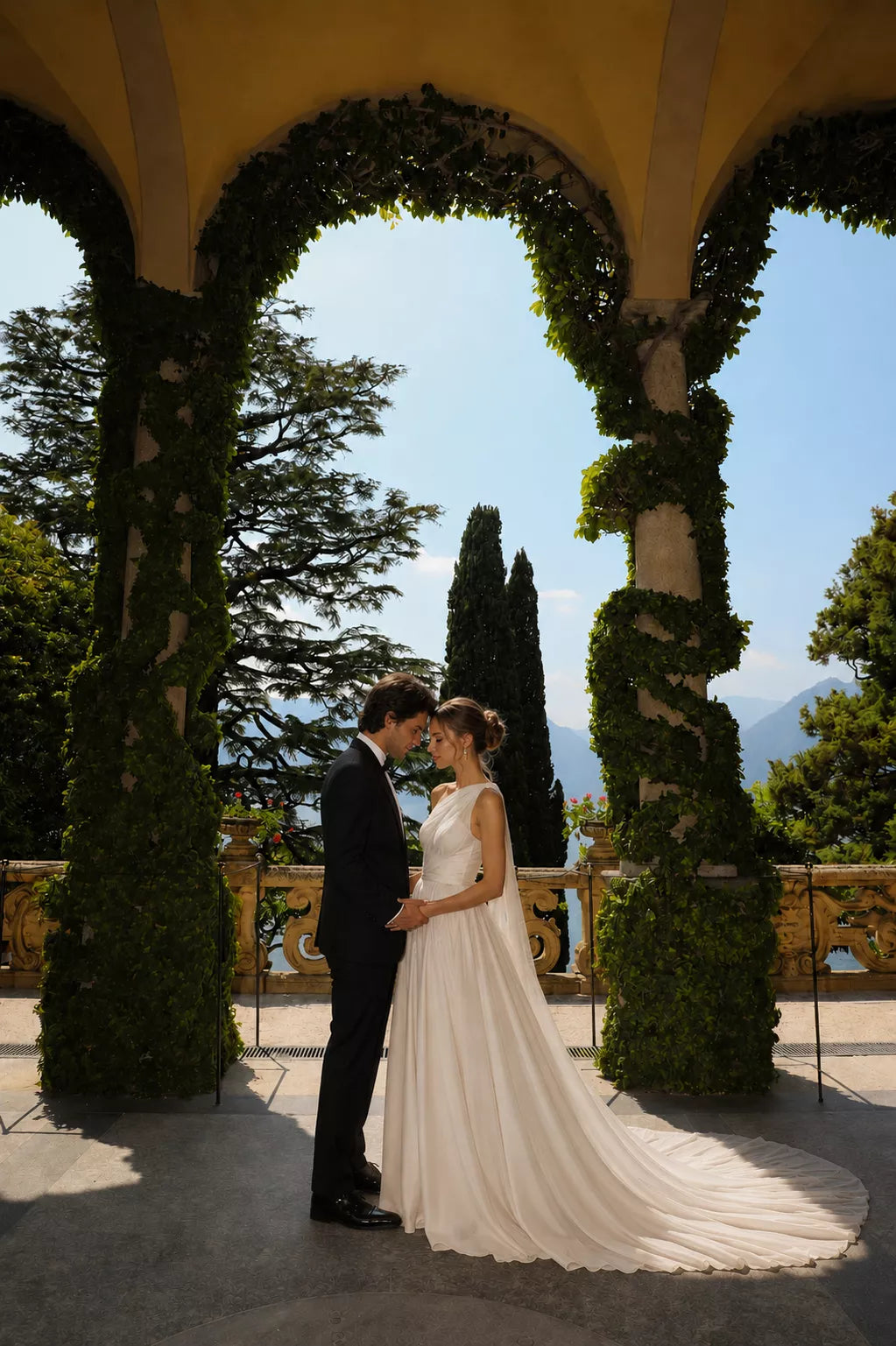 Villa del Balbianello Wedding Lake Como Dress and Photography