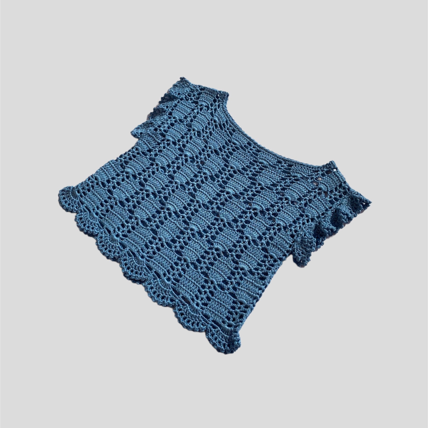 Crochet Crop Top Blue - FRAQAIR