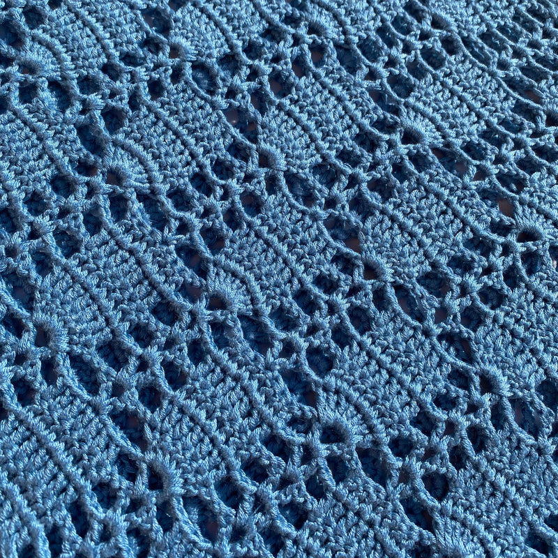 Fraqair Crochet Crop Top Blue