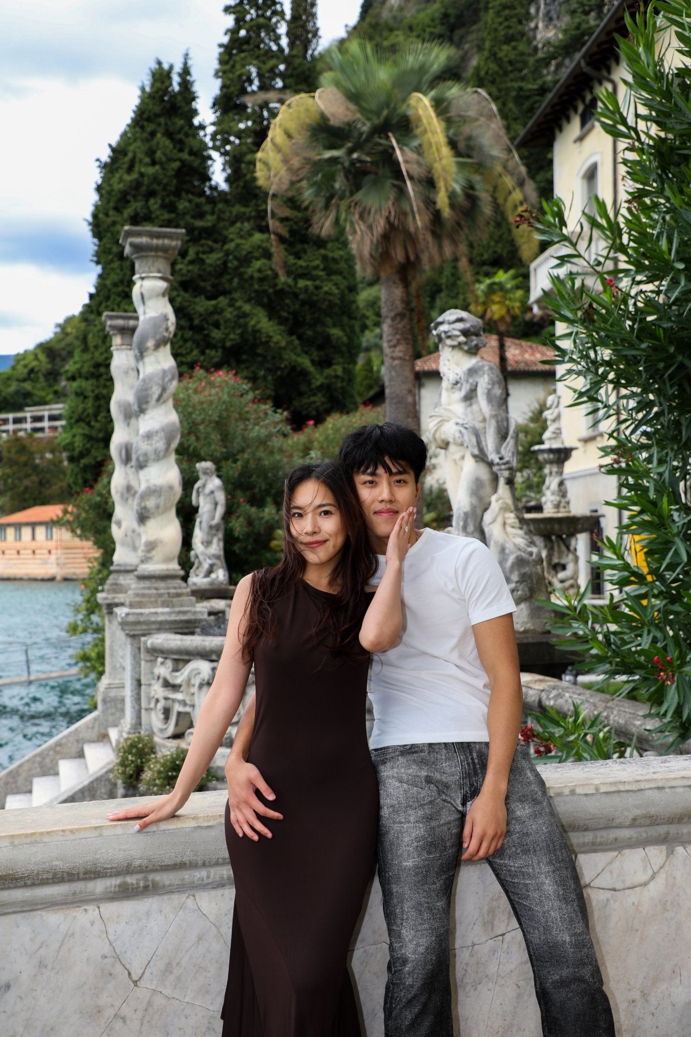 Proposal Photo Shoot at Villa Monastero in Varenna - Lake Como Photographer - FRAQAIR