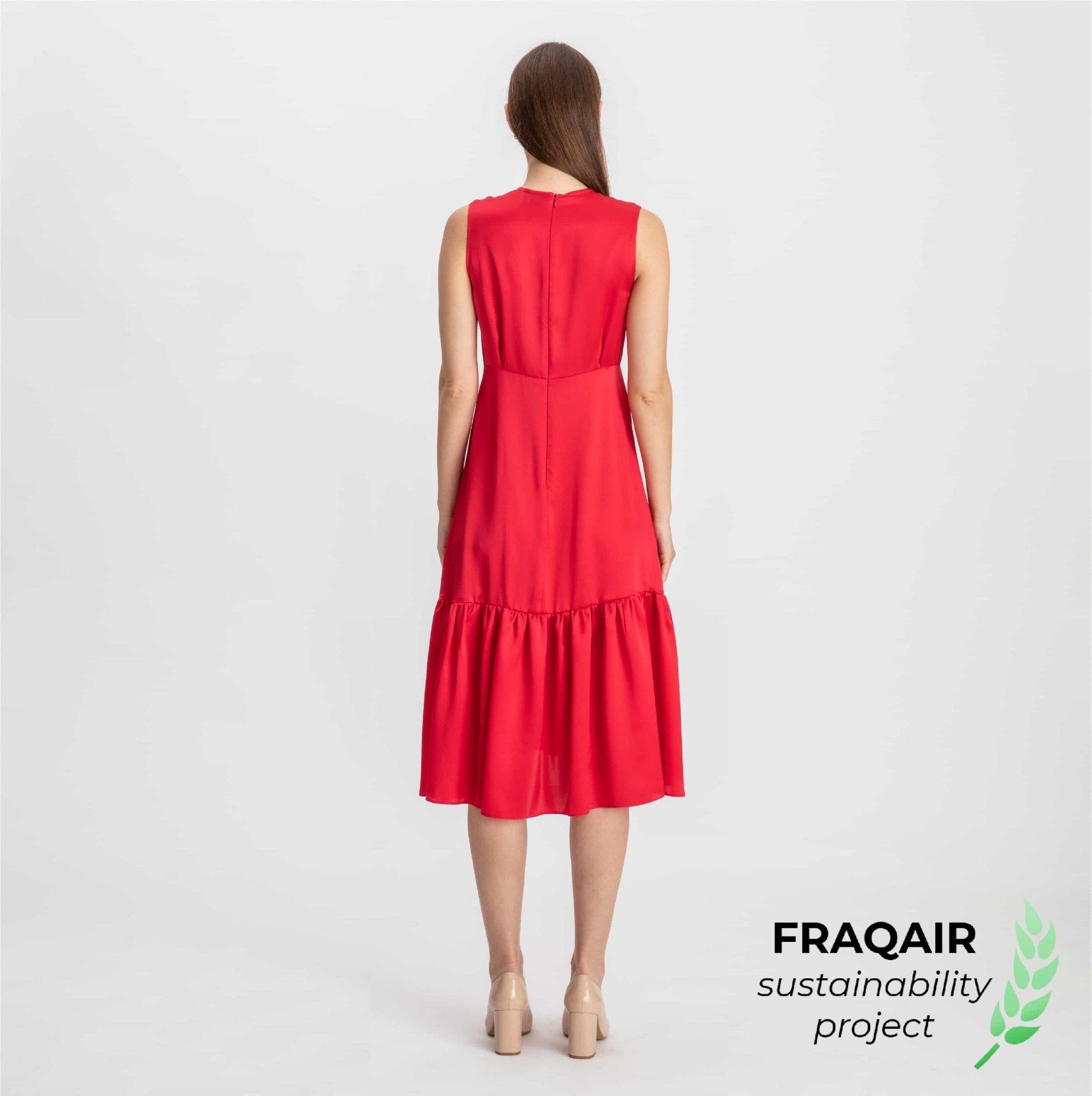 Red Silk Dress - FRAQAIR