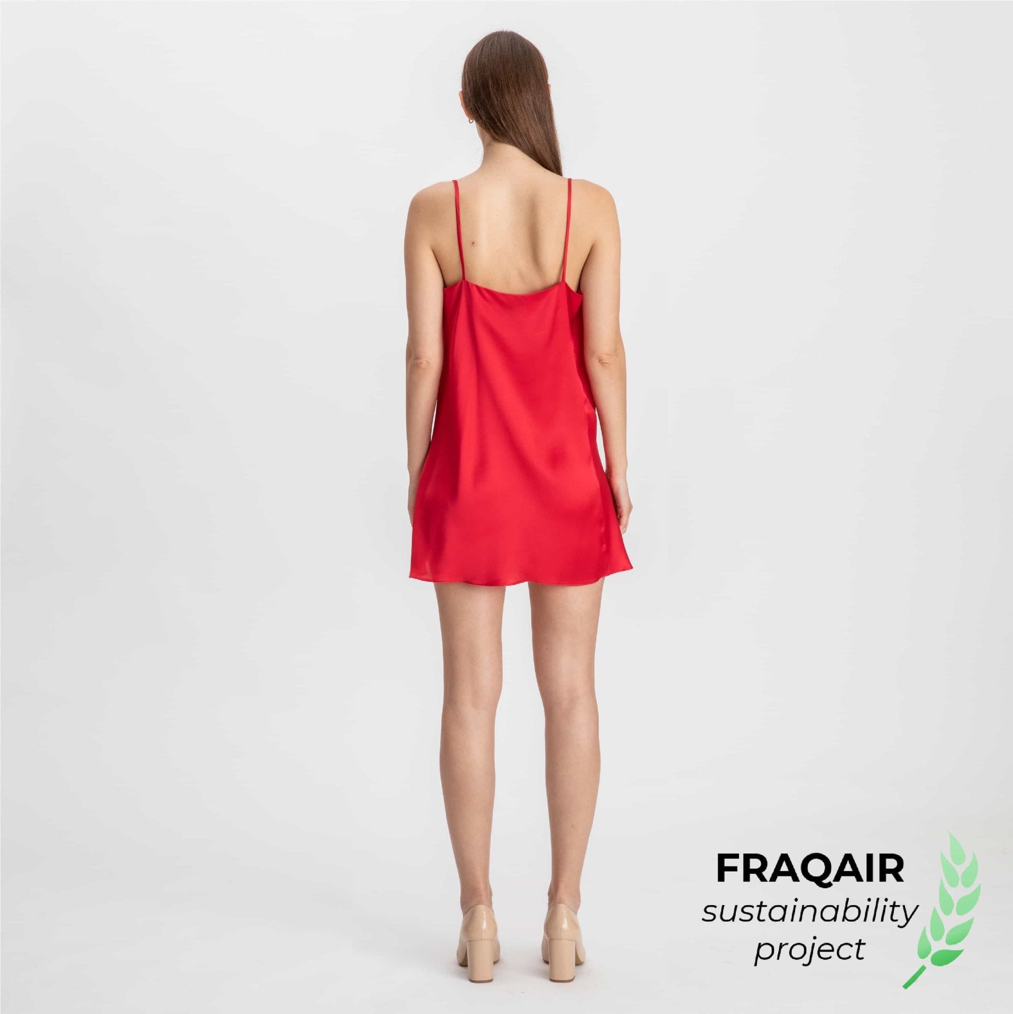 Red Slip Dress - FRAQAIR