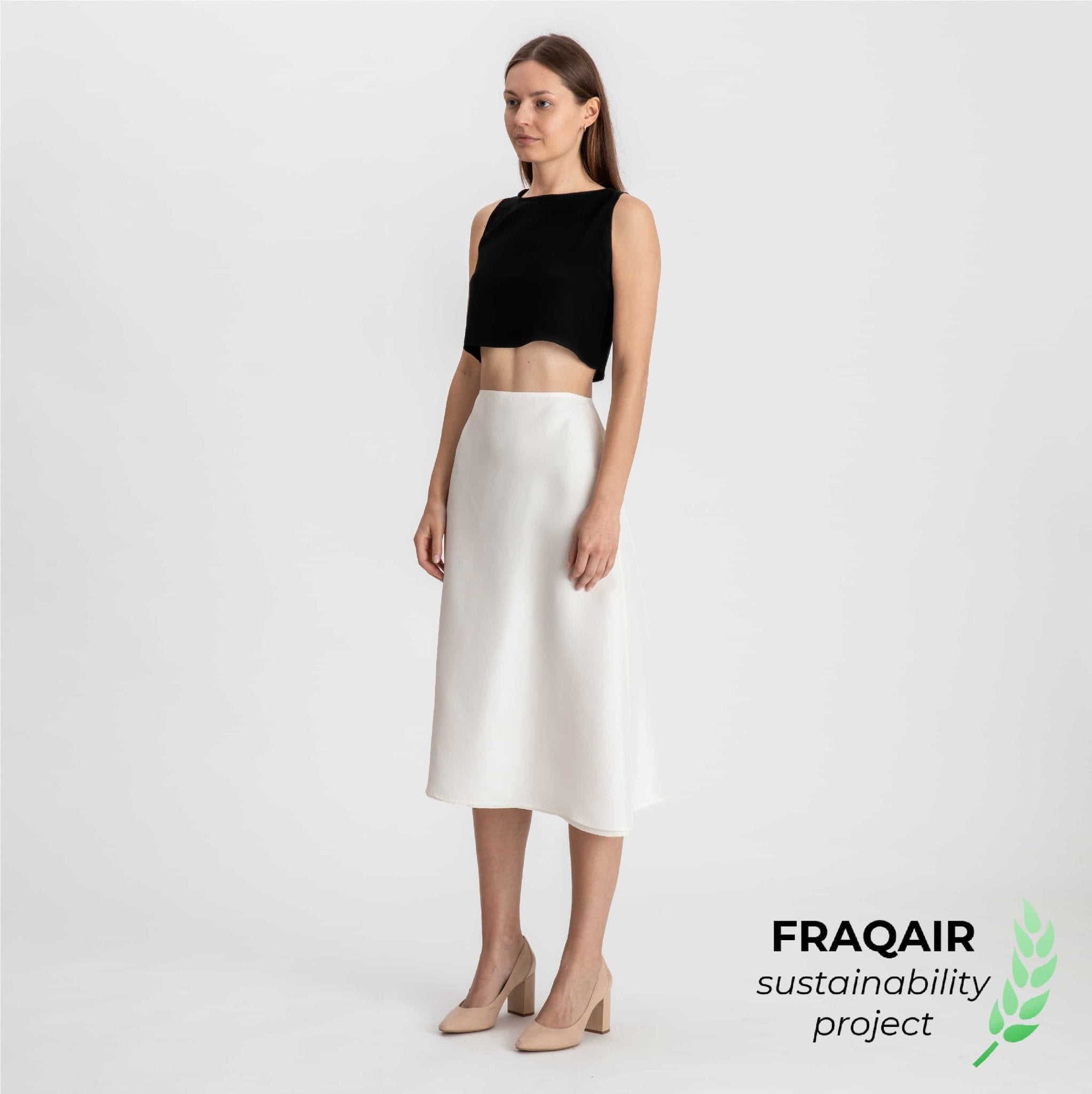 White Silk Skirt - FRAQAIR